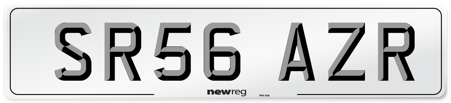 SR56 AZR Number Plate from New Reg